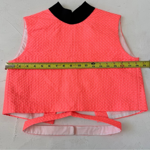 Victoria Beckham Neon Orange Sleeveless Cropped Top Matching Pencil Skirt Sz 2 - Picture 7 of 12